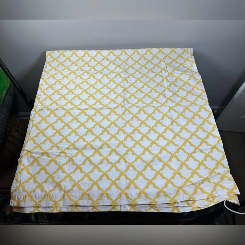 Pottery Barn Marlo Marigold Trellis Print Cotton Shower Curtain
